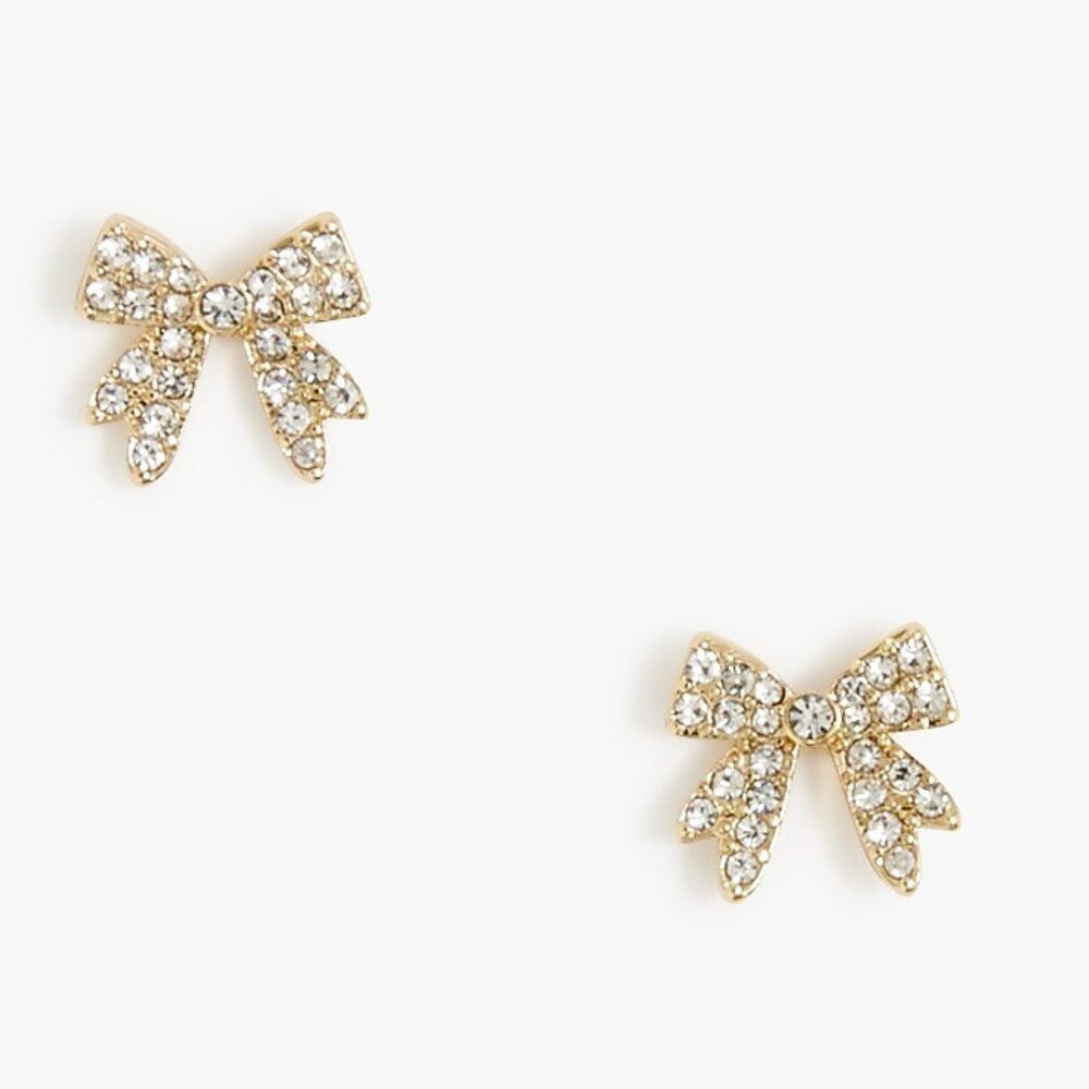 J. Crew Crystal Bow Stud Earrings/NWT